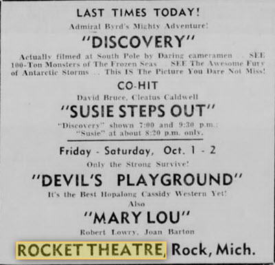 Rocket Theater - Sept 30 1948 Getting A Little Risque